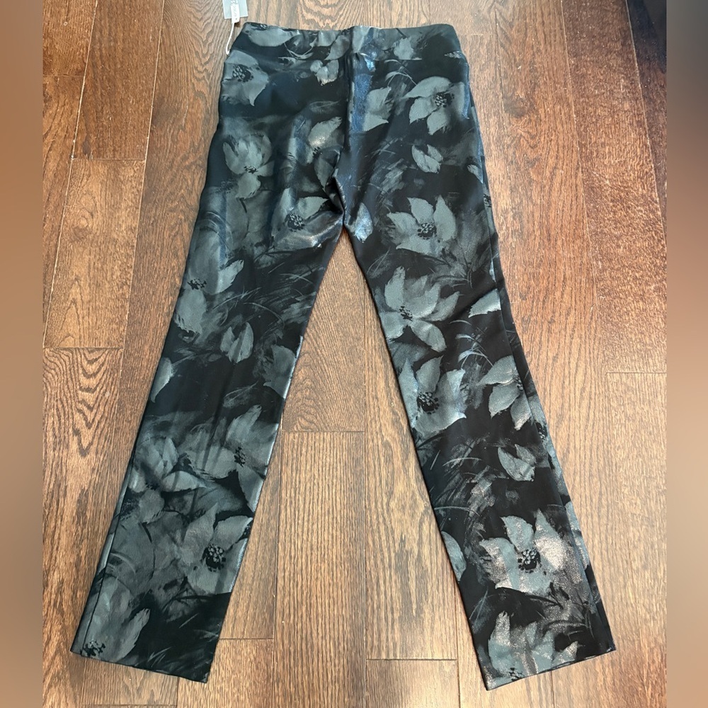 Insight Black Gray Flower Pattern Size 12 Pants